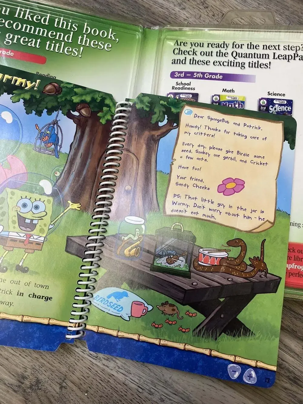 LeapFrog SpongeBob Square Pants Salty Sea Stories G1-3 Book & Cartridge Preowned